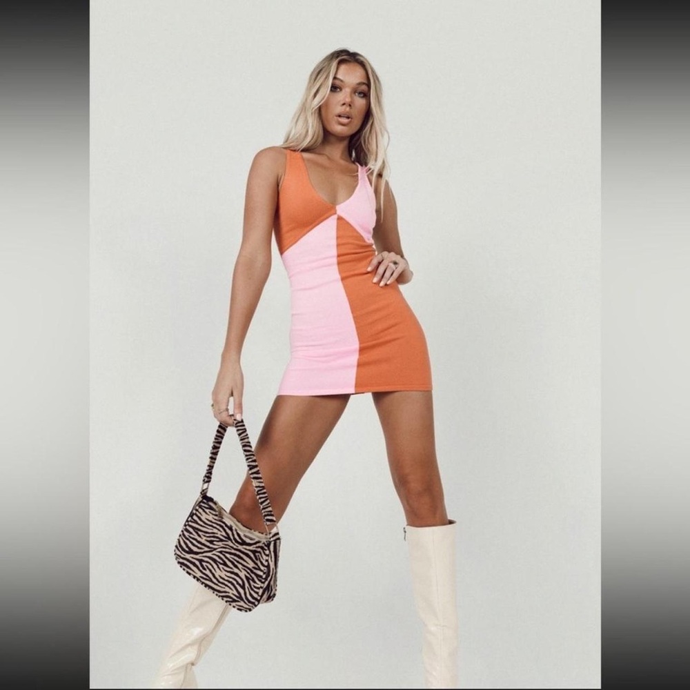 Princess Polly Women's Pink and Orange Dress